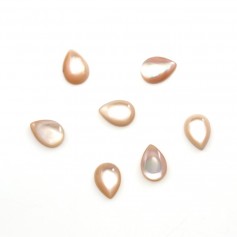 Cabochon goutte mm Nacre rose x 2pcs