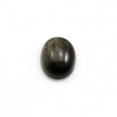 Cabochon d'obsidienne, de forme ovale, 10x12mm x 1pc