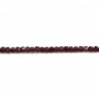 Grenat en forme de cube facette 2mm x 40cm