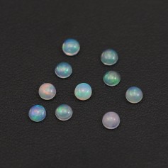 Cabochon d'opale ethiopienne, multicolore, de forme ronde, 4mm x 10pcs
