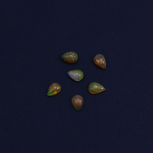 Cabochon opale éthiopienne, goutte 5x7mm x 1pc