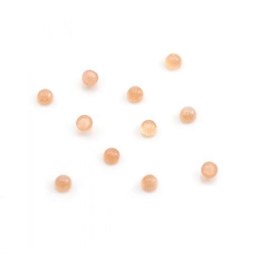 Cabochon de pierre de soleil, de forme ronde, 3mm x 2pcs