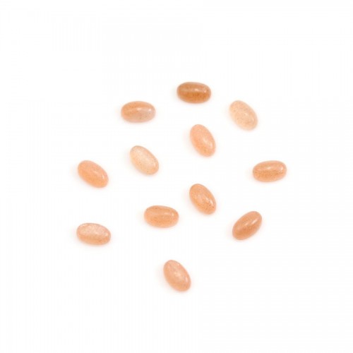 Cabochon de pierre de soleil, de forme ovale, 3x5mm x 2pcs