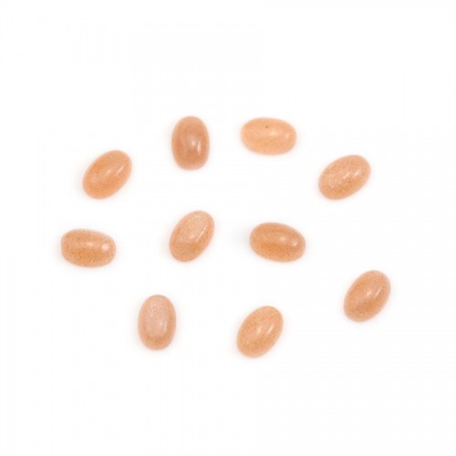 Cabochon de pierre de soleil, de forme ovale, 3x5mm x 2pcs