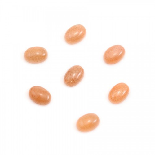 Cabochon de pierre de soleil, de forme ovale, 3x5mm x 2pcs