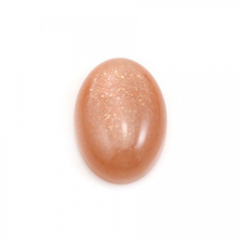 Cabochon de pierre de soleil, de forme ovale, 13x18mm x 1pc