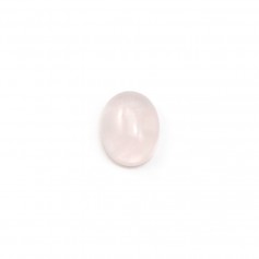Cabochon Quartz Rose oval-plat 7x9mm x 4pcs