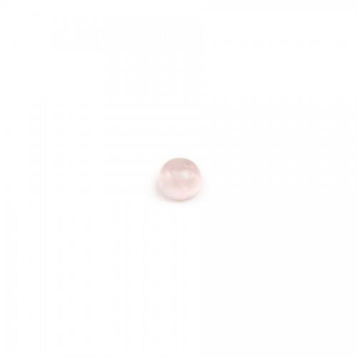 Cabochon Rose Quartz Flat-round 4mm x 10pcs