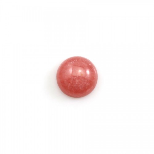 Cabochon de rhodochrosite rose, de forme ronde, et de taille 10mm x 1pc