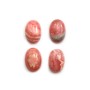 Cabochon de rhodochrosite rose, de forme ovale, et de taille 7x12mm x 1pc