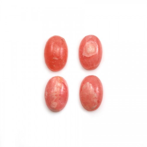 Pink rhodochrosite cabochon, in oval shape, in size of 8x12mm x 1pc
