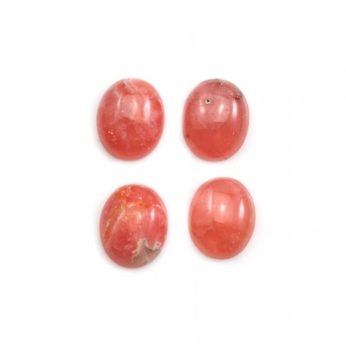 Cabochon de rhodochrosite rose, de forme ovale, et de taille 9x11mm x 1pc