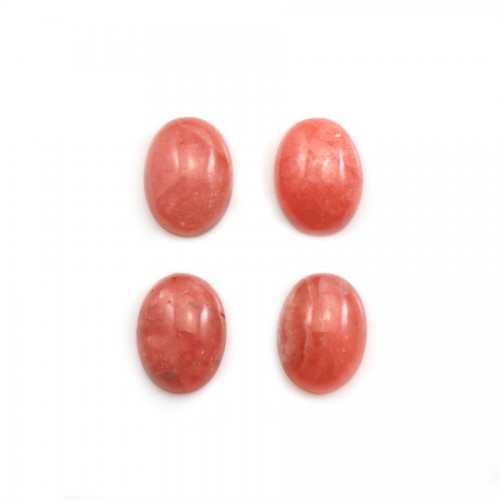 Pink rhodochrosite cabochon, in oval shape, in size of 9x12mm x 1pc