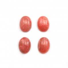 Cabochon de rhodochrosite rose, de forme ovale, et de taille 9x12mm x 1pc