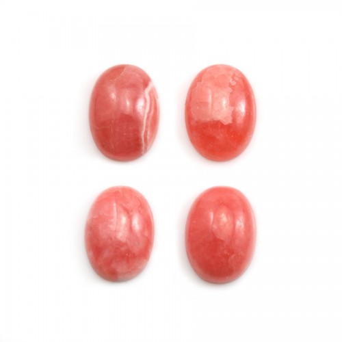 Cabochon de rhodochrosite rose, de forme ovale, et de taille 11x15mm x 1pc