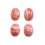 Cabochon de rhodochrosite rose, de forme ovale, et de taille 11x15mm x 1pc