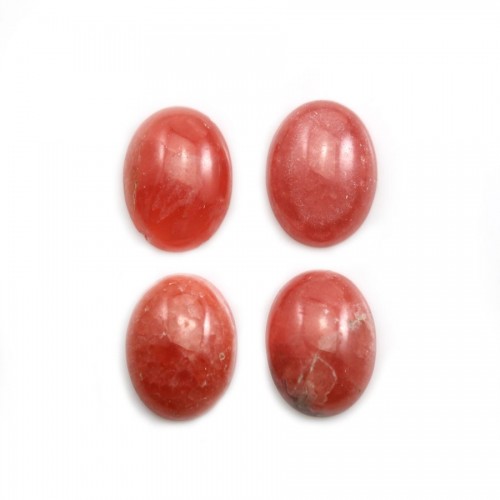 Cabochon de rhodochrosite rose, de forme ovale, et de taille 13x17mm x 1pc
