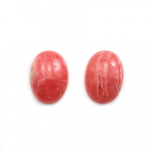 Cabochon de rhodochrosite rose, de forme ovale, et de taille 14x19mm x 1pc