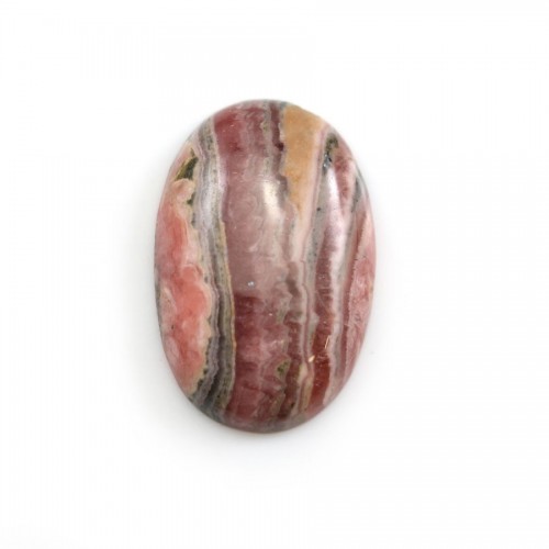 Cabochon de rhodochrosite rose, de forme ovale, et de taille 18x27mm x 1pc