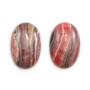 Cabochon de rhodochrosite rose, de forme ovale, et de taille 18x27mm x 1pc