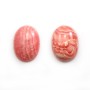 Cabochon de rhodochrosite de forme ovale 16x22mm x 1pc