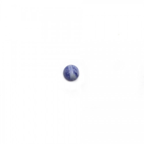 Cabochon de sodalite bleu, de forme ronde, 3mm x 5pcs