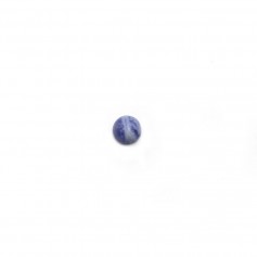 Cabochon de sodalite bleu, de forme ronde, 3mm x 5pcs