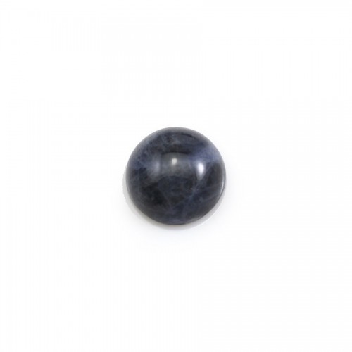 Cabochon de sodalite bleu, de forme ronde, 8mm x 5pcs
