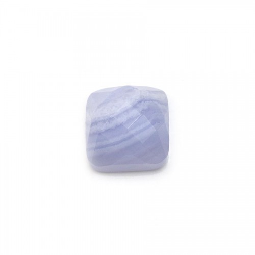 Chalcedony cabochon, in the shaped of square faceted, 10mm x 1pc