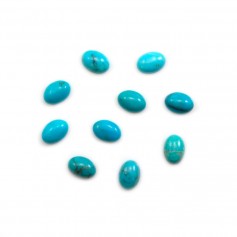 Cabochon de turquoise de forme ovale, 5x7mm x 1pc