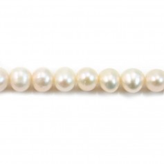 Perles d'eau Douce Blanc 7-8mm X15pcs