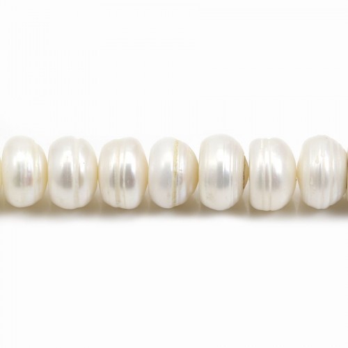 Perles de culture d'eau douce, blanche, irrégulière, 10.5-12mm x 2pcs