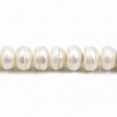 Perles de culture d'eau douce, blanche, irrégulière, 10.5-12mm x 2pcs