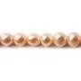 Perles d'eau Douce saumon rond 4-5mmX 40 cm 