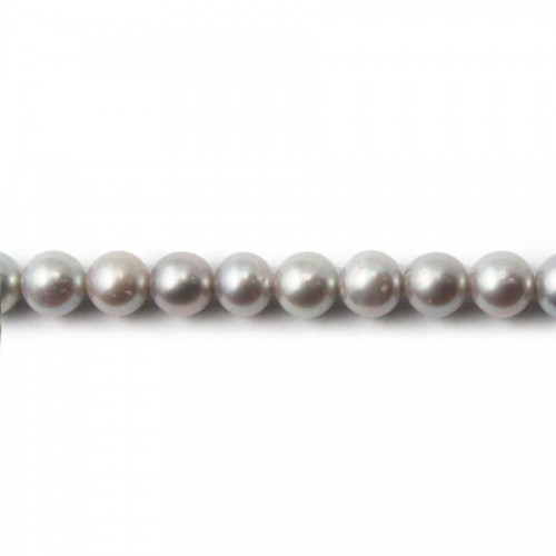 Grey Freshwater Pearl Round 6mm x 40 cm 