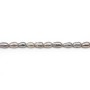 Light silvery grey oval freshwater pearls on thread 4.5mm x 40cm