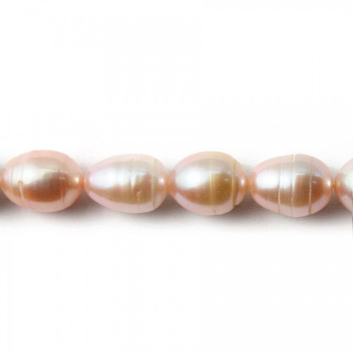 Mauve freshwater pearl round 8x12mm x 40 cm