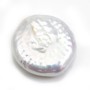 Perles de culture d'eau douce blanc argenté en rond plat 11mm x 1pc