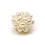 Boule de perles d'eau douce blanche, de taille 13-14mm x 1pc