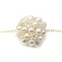 Boule de perles d'eau douce blanche, de taille 30mm x 1pc