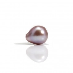 Perle de culture d'eau douce, semi-percée, mauve, poire, 9-9.5mm x 1pc