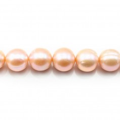 saumon round freshwater pearl  12-14mm  AAA x 40cm