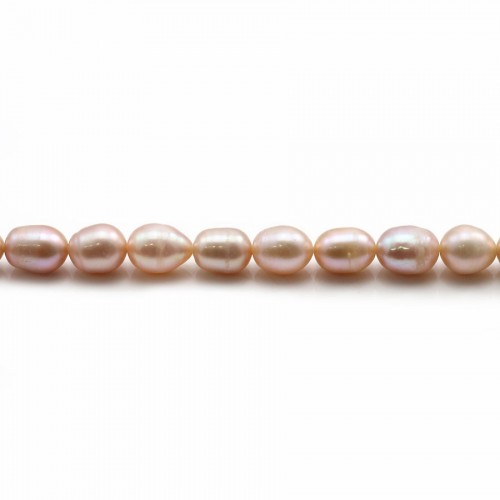 Freshwater cultured pearls, mauve, olive, 6-7mm x 38cm