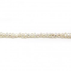Freshwater cultured pearls, white, oval/regular, 1.5-2mm x 38cm