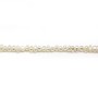 Perles de culture d'eau douce, blanche, ovale/irrégulière, 1.5-2mm x 38cm