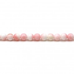 Pink lambi beads, in round shape, measuring 4mm x 40cm