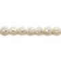 White mother-of-pearl round beads on thread 8mm x 40cm