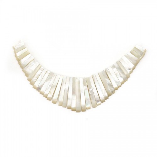 Nacre blanche en forme de triangle 28x110mm x 1pc