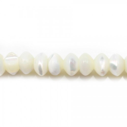 Nacre blanche rondelle 4x6mm x 40mm