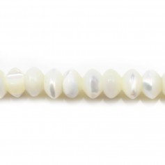 Nacre blanche rondelle 4x6mm x 40mm